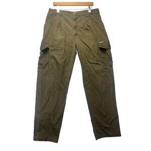 Columbia Men Cotton Blend Green Button Zip Outdoor Hiking Cargo Pants Size Large